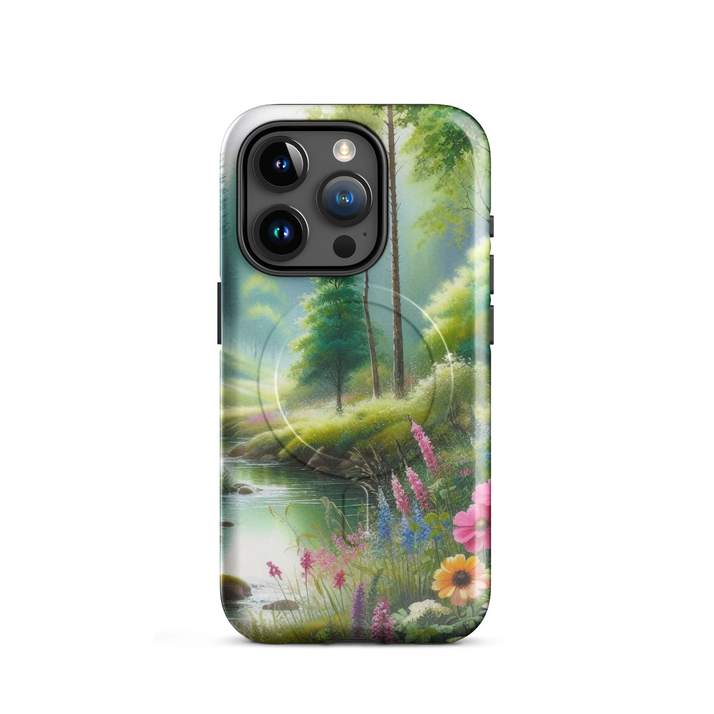 Wald in Wasserfarben - Hardcase iPhone®-Hülle mit MagSafe® - iPhone 15 Pro - GfoitMa