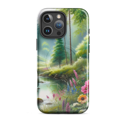Wald in Wasserfarben - Hardcase iPhone®-Hülle mit MagSafe® - iPhone 16 Pro Max - GfoitMa