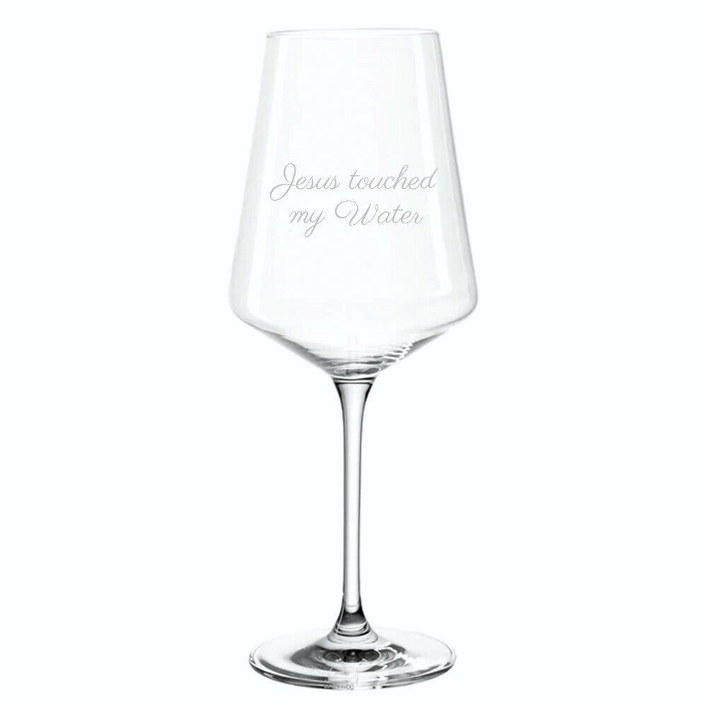 Weinglas „Jesus touched my water“ – Christliches Glas mit Lasergravur - Trinkgefäße - 200ml - GfoitMa