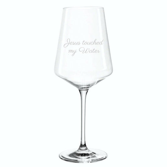 Weinglas „Jesus touched my water“ – Christliches Glas mit Lasergravur - Trinkgefäße - 200ml - GfoitMa