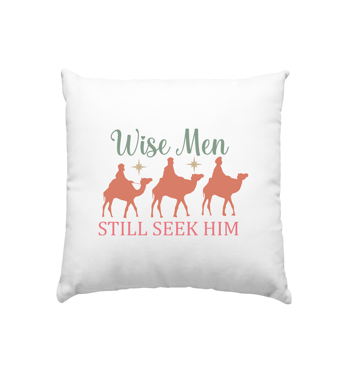 Weise Männer suchen ihn noch immer | Christliches Design mit den 3 Weisen - Kissen 40x40cm - Home & Living - Weiss satiniert - GfoitMa