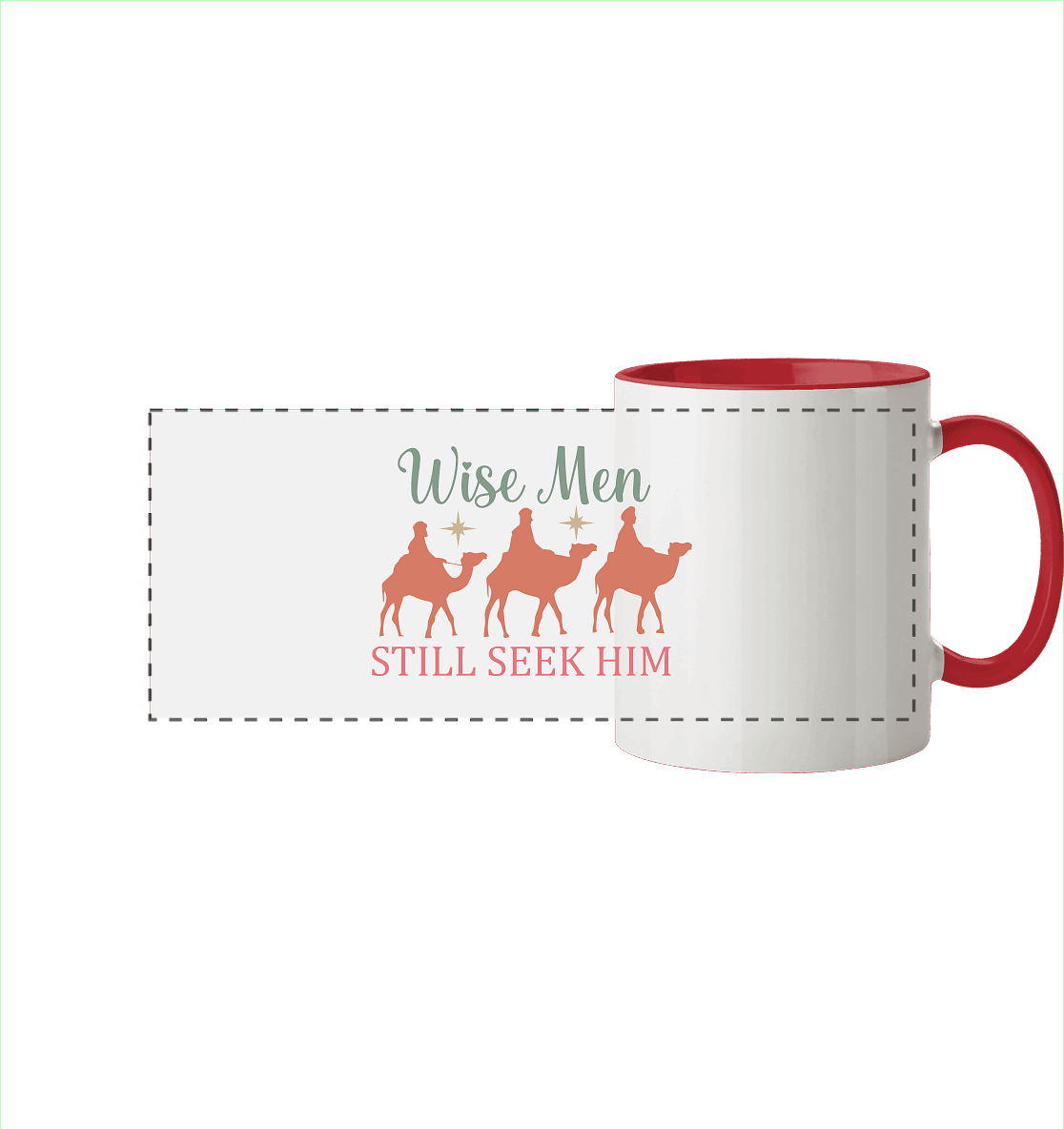 Weise Männer suchen ihn noch immer | Christliches Design mit den 3 Weisen - Panorama Tasse zweifarbig - Trinkgefäße - Rot - GfoitMa