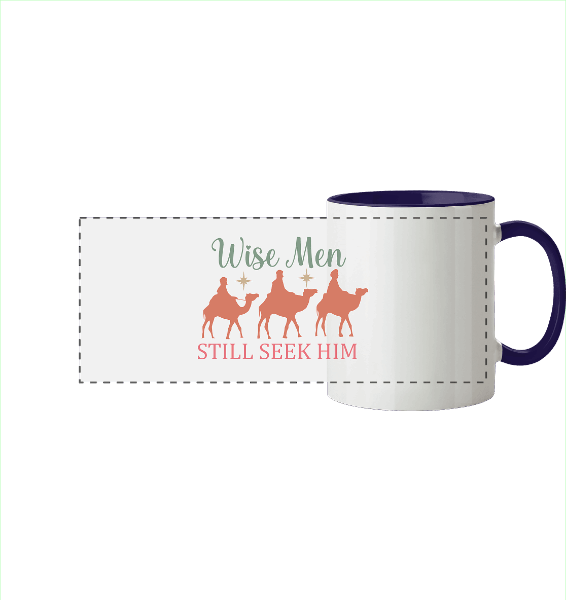 Weise Männer suchen ihn noch immer | Christliches Design mit den 3 Weisen - Panorama Tasse zweifarbig - Trinkgefäße - Kobaltblau - GfoitMa
