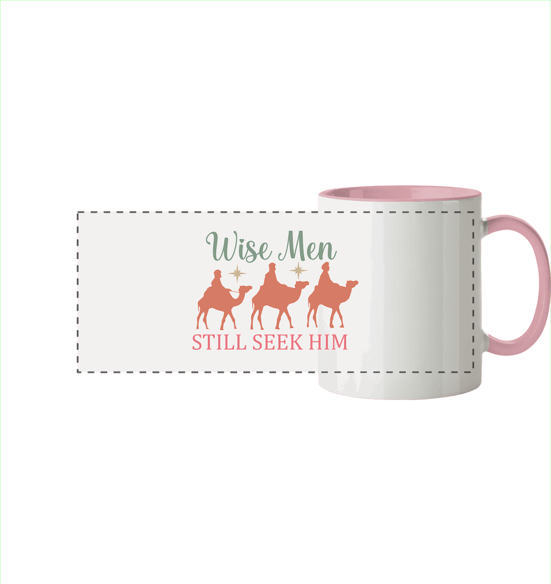 Weise Männer suchen ihn noch immer | Christliches Design mit den 3 Weisen - Panorama Tasse zweifarbig - Trinkgefäße - Altrosa - GfoitMa