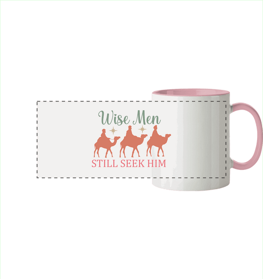 Weise Männer suchen ihn noch immer | Christliches Design mit den 3 Weisen - Panorama Tasse zweifarbig - Trinkgefäße - Altrosa - GfoitMa