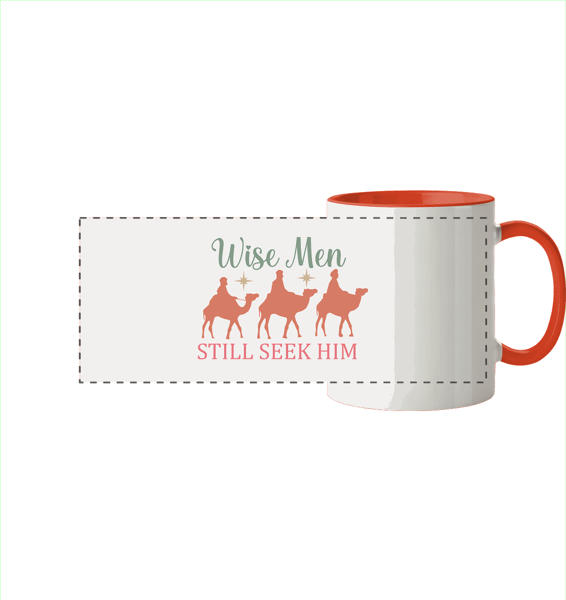 Weise Männer suchen ihn noch immer | Christliches Design mit den 3 Weisen - Panorama Tasse zweifarbig - Trinkgefäße - Orange - GfoitMa