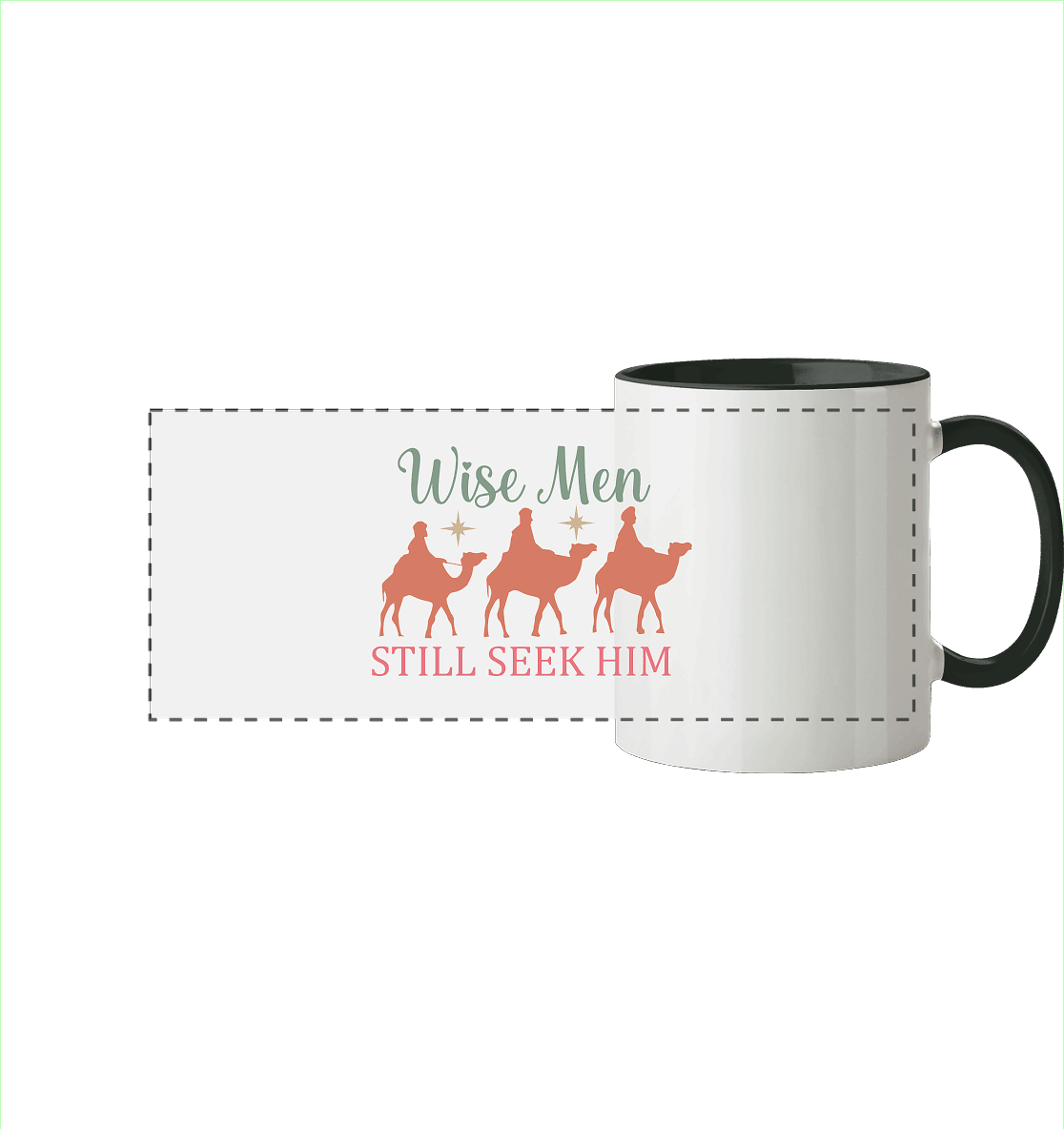 Weise Männer suchen ihn noch immer | Christliches Design mit den 3 Weisen - Panorama Tasse zweifarbig - Trinkgefäße - Black - GfoitMa