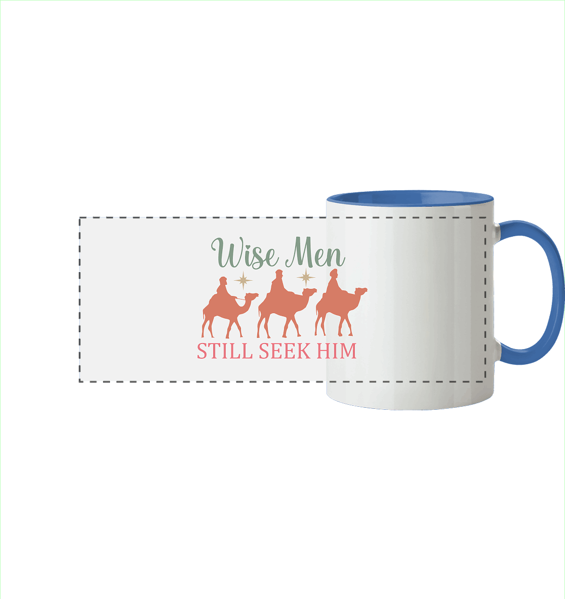 Weise Männer suchen ihn noch immer | Christliches Design mit den 3 Weisen - Panorama Tasse zweifarbig - Trinkgefäße - Cambridge Blue - GfoitMa