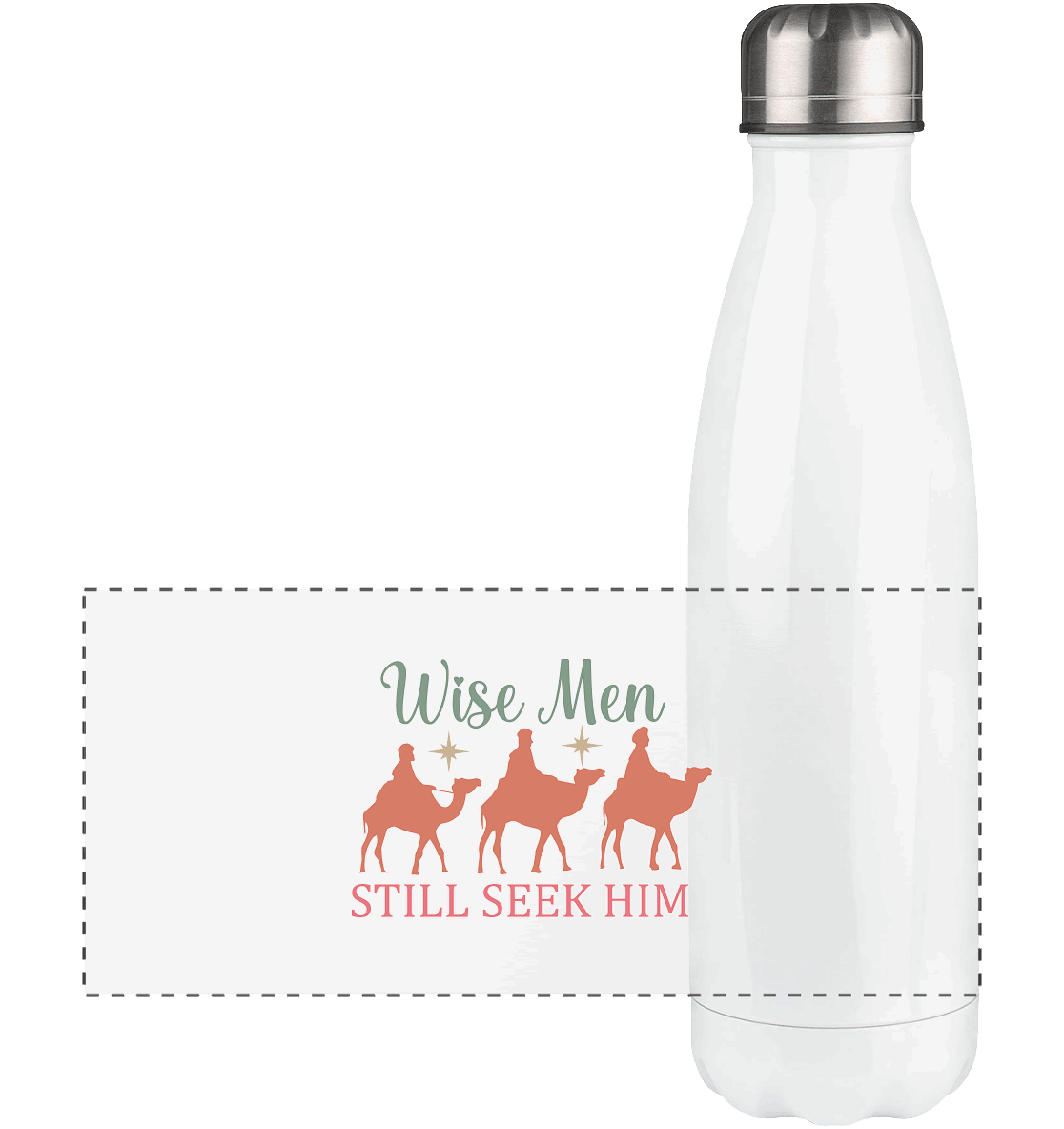 Weise Männer suchen ihn noch immer | Christliches Design mit den 3 Weisen - Panorama Thermoflasche 500ml - Trinkgefäße - White - GfoitMa