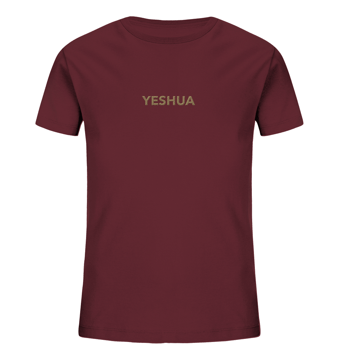 YESHUA – Der Name über allen Namen | Christliche Kleidung - Kids Organic Shirt (Stick) - Kids & Babys - Burgundy - GfoitMa