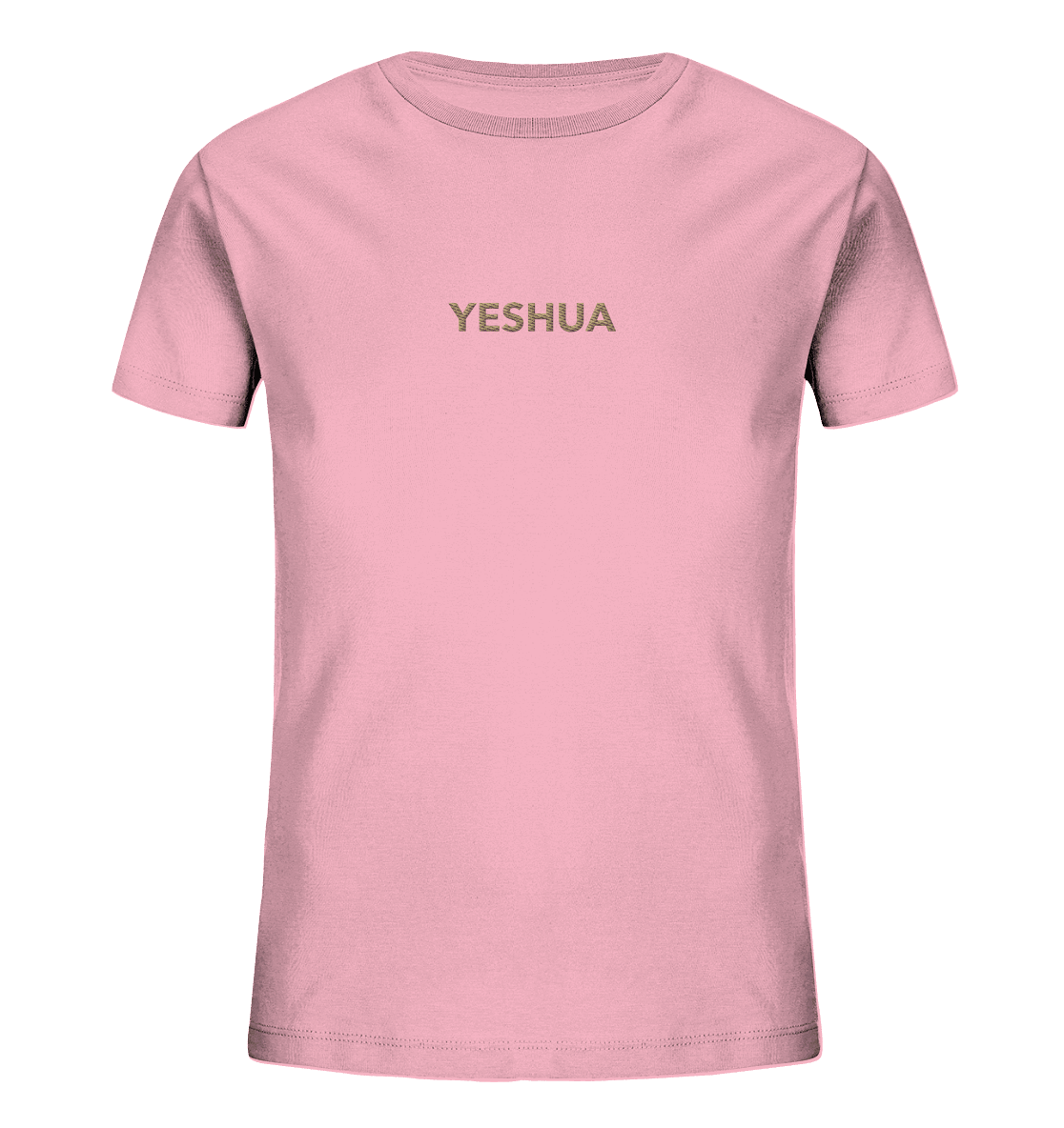 YESHUA – Der Name über allen Namen | Christliche Kleidung - Kids Organic Shirt (Stick) - Kids & Babys - Cotton Pink - GfoitMa
