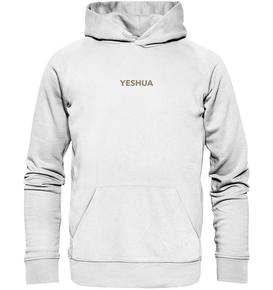 YESHUA – Der Name über allen Namen | Christliche Kleidung - Organic Hoodie (Stick) - Hoodies - White - GfoitMa