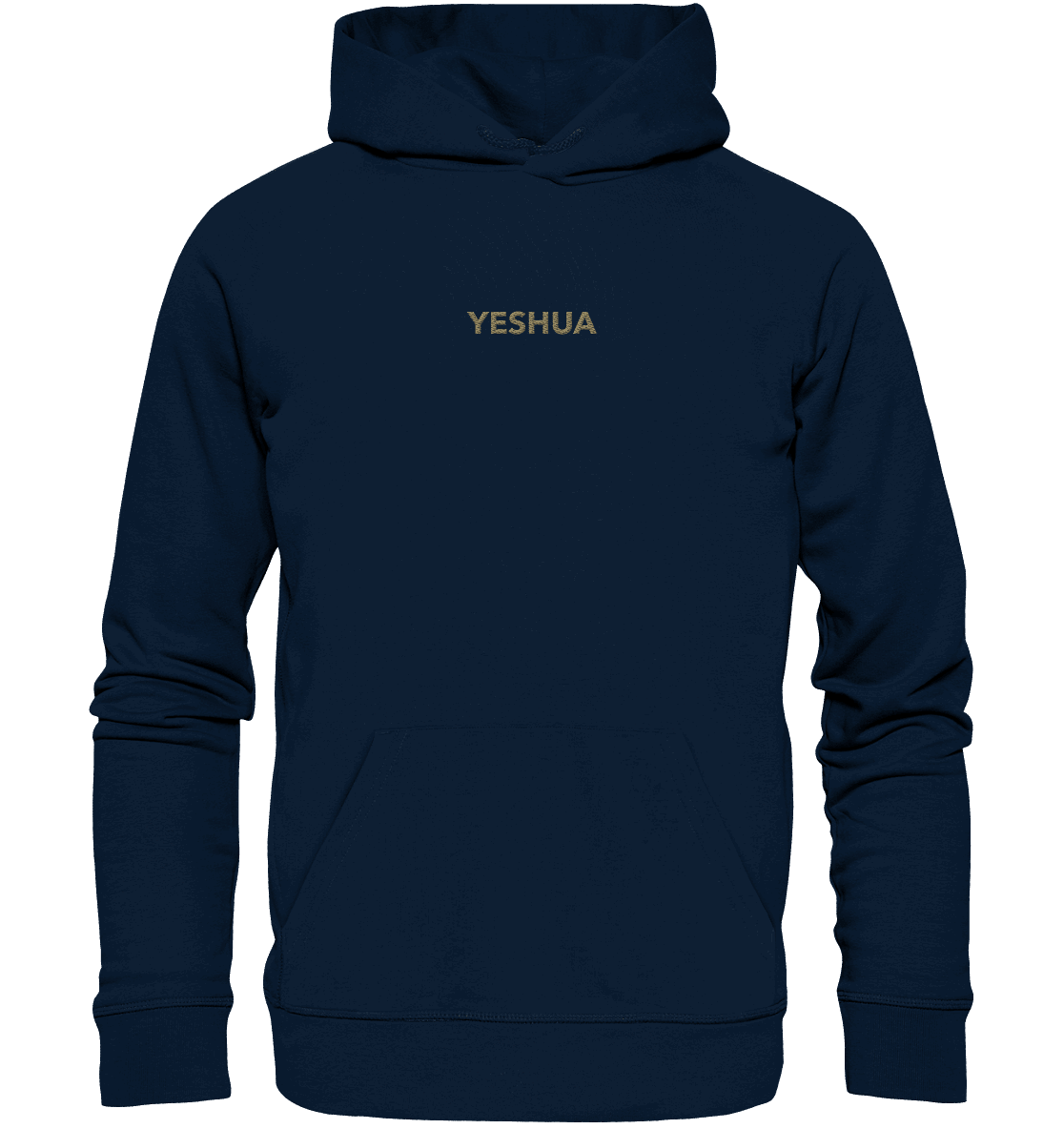 YESHUA – Der Name über allen Namen | Christliche Kleidung - Organic Hoodie (Stick) - Hoodies - French Navy - GfoitMa