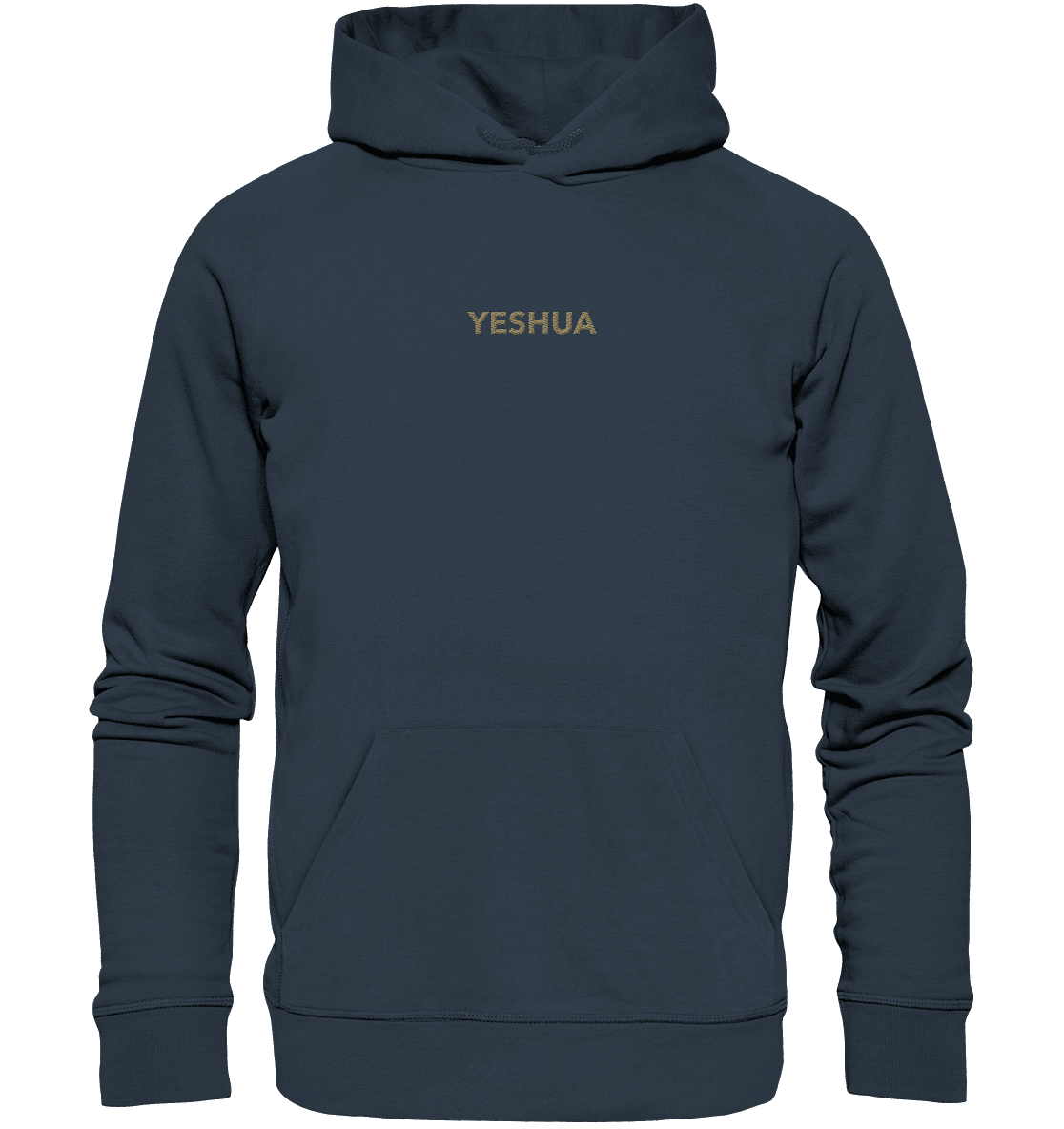 YESHUA – Der Name über allen Namen | Christliche Kleidung - Organic Hoodie (Stick) - Hoodies - India Ink Grey - GfoitMa