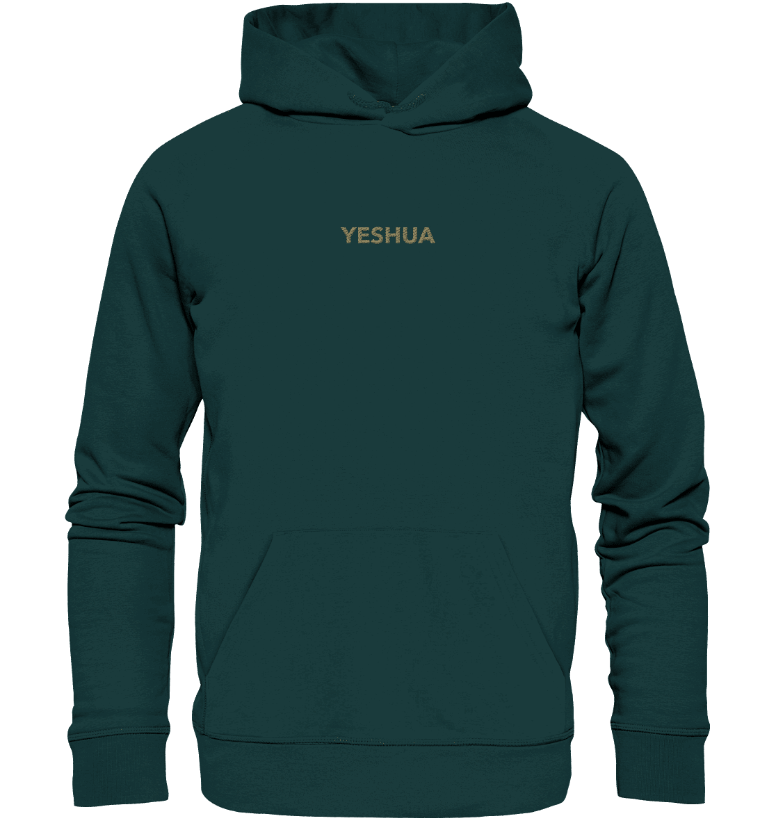 YESHUA – Der Name über allen Namen | Christliche Kleidung - Organic Hoodie (Stick) - Hoodies - Glazed Green - GfoitMa