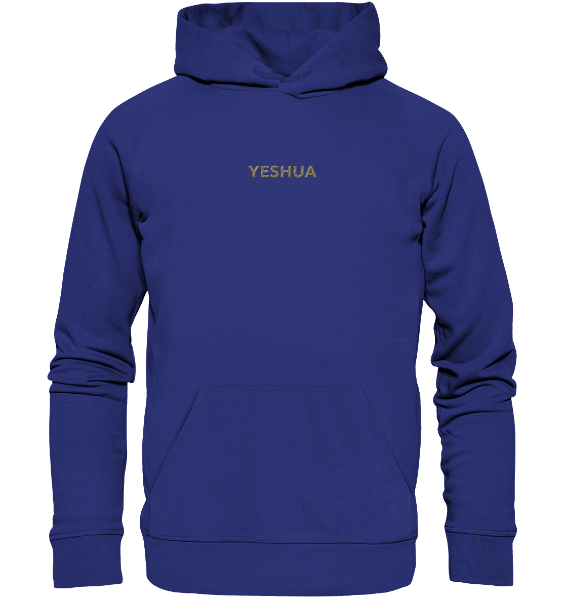 YESHUA – Der Name über allen Namen | Christliche Kleidung - Organic Hoodie (Stick) - Hoodies - Worker Blue - GfoitMa