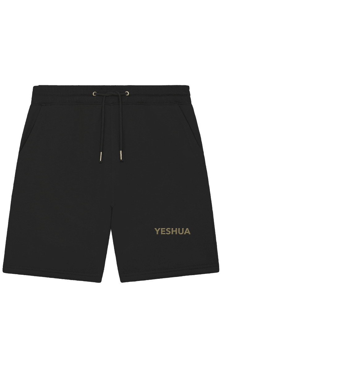 YESHUA – Der Name über allen Namen | Christliche Kleidung - Organic Jogger Shorts (Stick) - Hosen - Black - GfoitMa