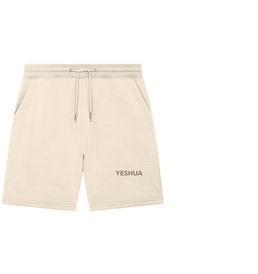 YESHUA – Der Name über allen Namen | Christliche Kleidung - Organic Jogger Shorts (Stick) - Hosen - Natural Raw - GfoitMa