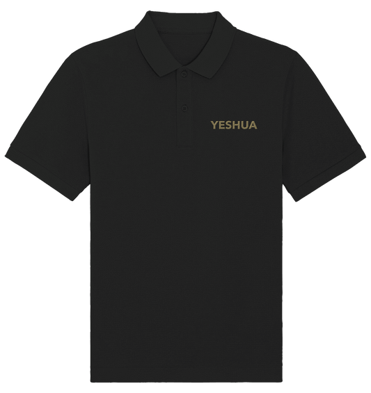 YESHUA – Der Name über allen Namen | Christliche Kleidung - Organic Poloshirt (Stick) - Unisex-Shirts - Black - GfoitMa