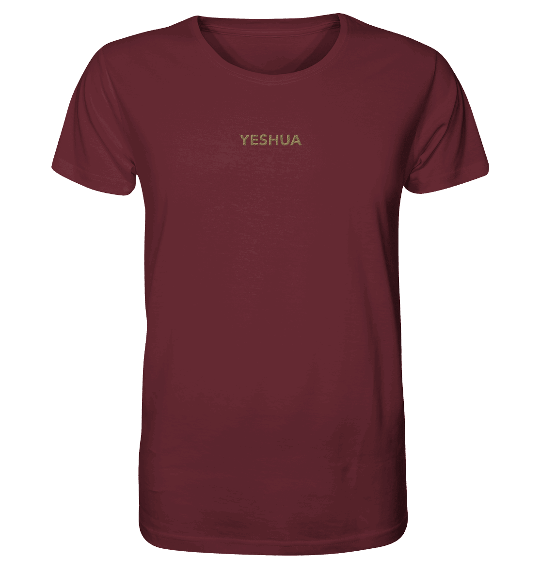 YESHUA – Der Name über allen Namen | Christliche Kleidung - Organic Shirt (Stick) - Unisex-Shirts - Burgundy - GfoitMa