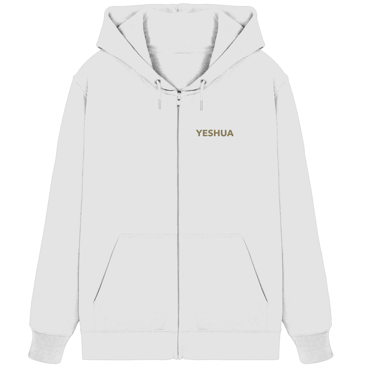 YESHUA – Der Name über allen Namen | Christliche Kleidung - Organic Zipper (Stick) - Jacken/ Zipper - White - GfoitMa
