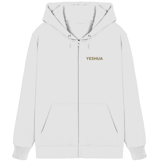 YESHUA – Der Name über allen Namen | Christliche Kleidung - Organic Zipper (Stick) - Jacken/ Zipper - White - GfoitMa