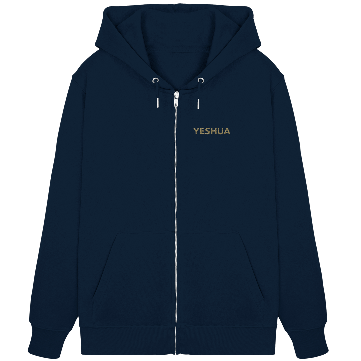 YESHUA – Der Name über allen Namen | Christliche Kleidung - Organic Zipper (Stick) - Jacken/ Zipper - French Navy - GfoitMa