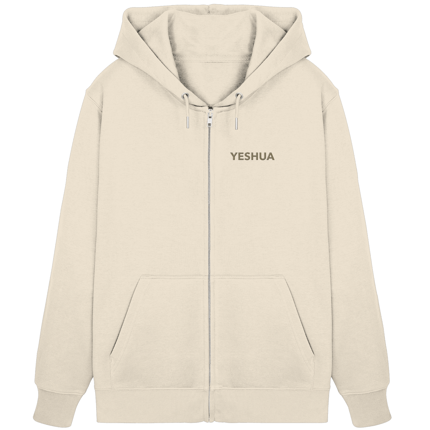 YESHUA – Der Name über allen Namen | Christliche Kleidung - Organic Zipper (Stick) - Jacken/ Zipper - Natural Raw - GfoitMa