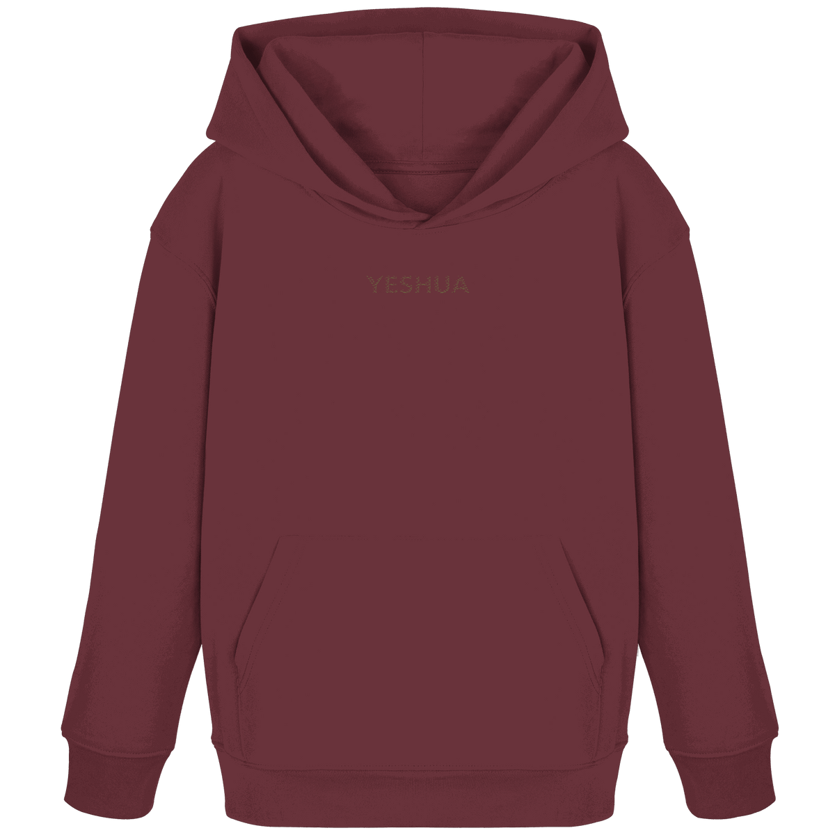 YESHUA – Der Name über allen Namen (Stick) | Christliche Kleidung - Kids Organic Hoodie - Kids & Babys - Burgundy - GfoitMa