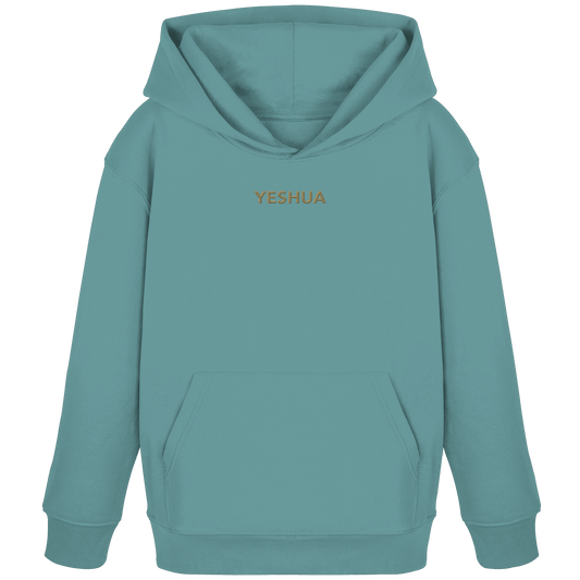 YESHUA – Der Name über allen Namen (Stick) | Christliche Kleidung - Kids Organic Hoodie - Kids & Babys - Teal Monstera - GfoitMa