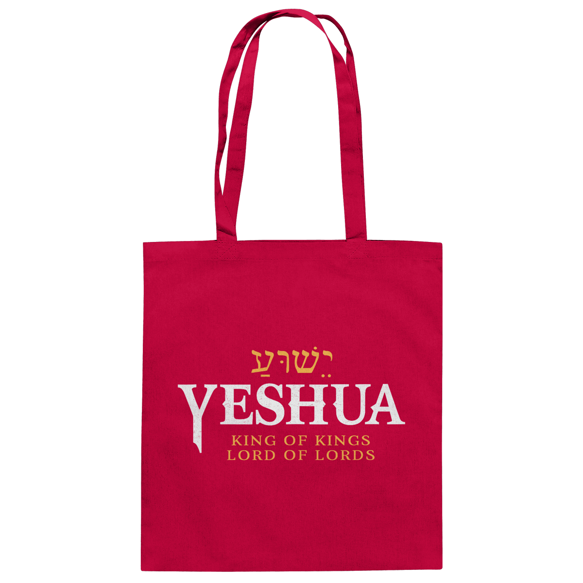 Yeshua – King of Kings, Lord of Lords | Christliches Design mit dem Namen Jesu - Baumwolltasche - Taschen - Classic Red - GfoitMa