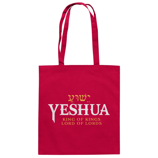 Yeshua – King of Kings, Lord of Lords | Christliches Design mit dem Namen Jesu - Baumwolltasche - Taschen - Classic Red - GfoitMa