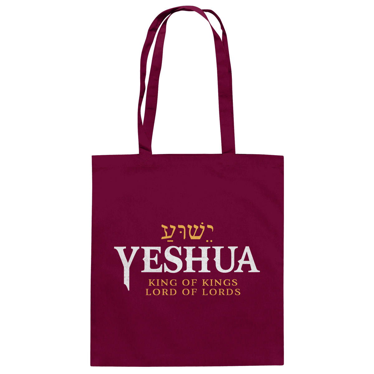 Yeshua – King of Kings, Lord of Lords | Christliches Design mit dem Namen Jesu - Baumwolltasche - Taschen - Classic Red - GfoitMa