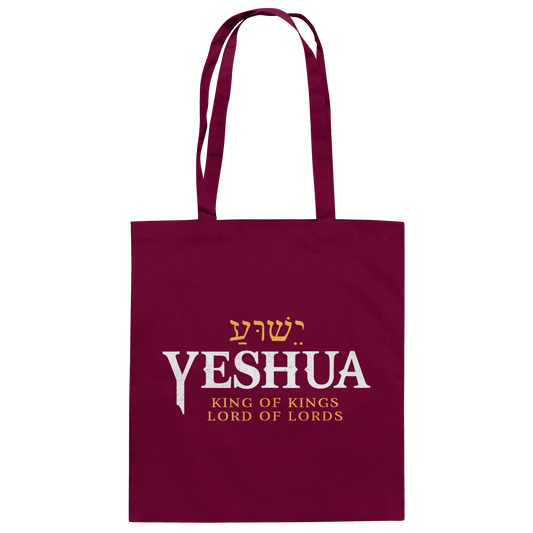 Yeshua – King of Kings, Lord of Lords | Christliches Design mit dem Namen Jesu - Baumwolltasche - Taschen - Classic Red - GfoitMa