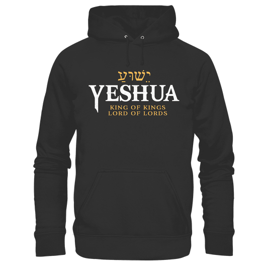 Yeshua – King of Kings, Lord of Lords | Christliches Design mit dem Namen Jesu - Premium Unisex Hoodie - Hoodies - Black - GfoitMa