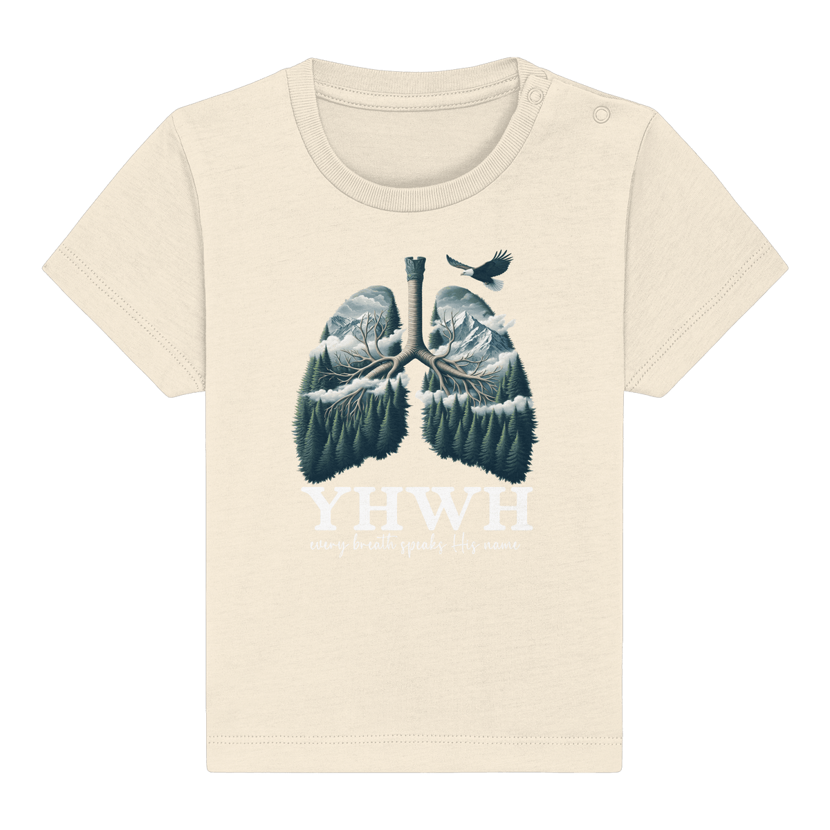 YHWH – Every Breath Speaks His Name | Atem des Lebens | Christliches Design - Baby Organic Shirt - Kids & Babys - Natural Raw - GfoitMa