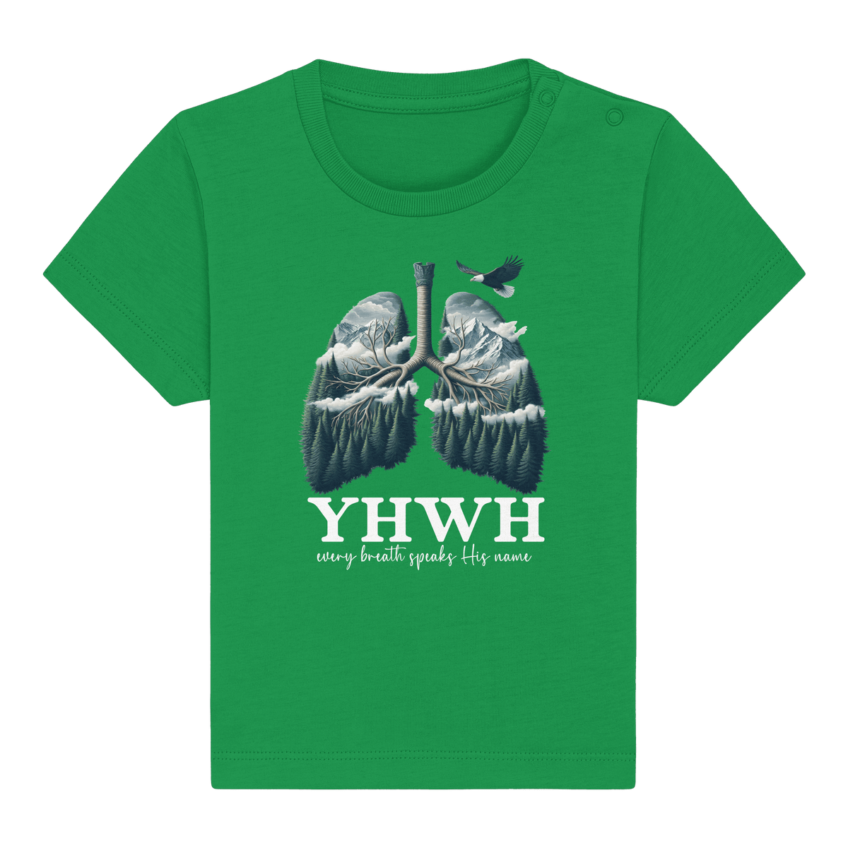 YHWH – Every Breath Speaks His Name | Atem des Lebens | Christliches Design - Baby Organic Shirt - Kids & Babys - Cotton Pink - GfoitMa