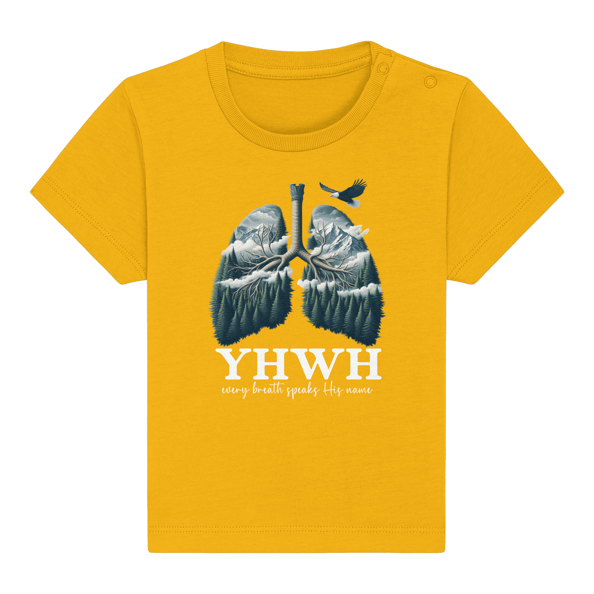 YHWH – Every Breath Speaks His Name | Atem des Lebens | Christliches Design - Baby Organic Shirt - Kids & Babys - Cotton Pink - GfoitMa