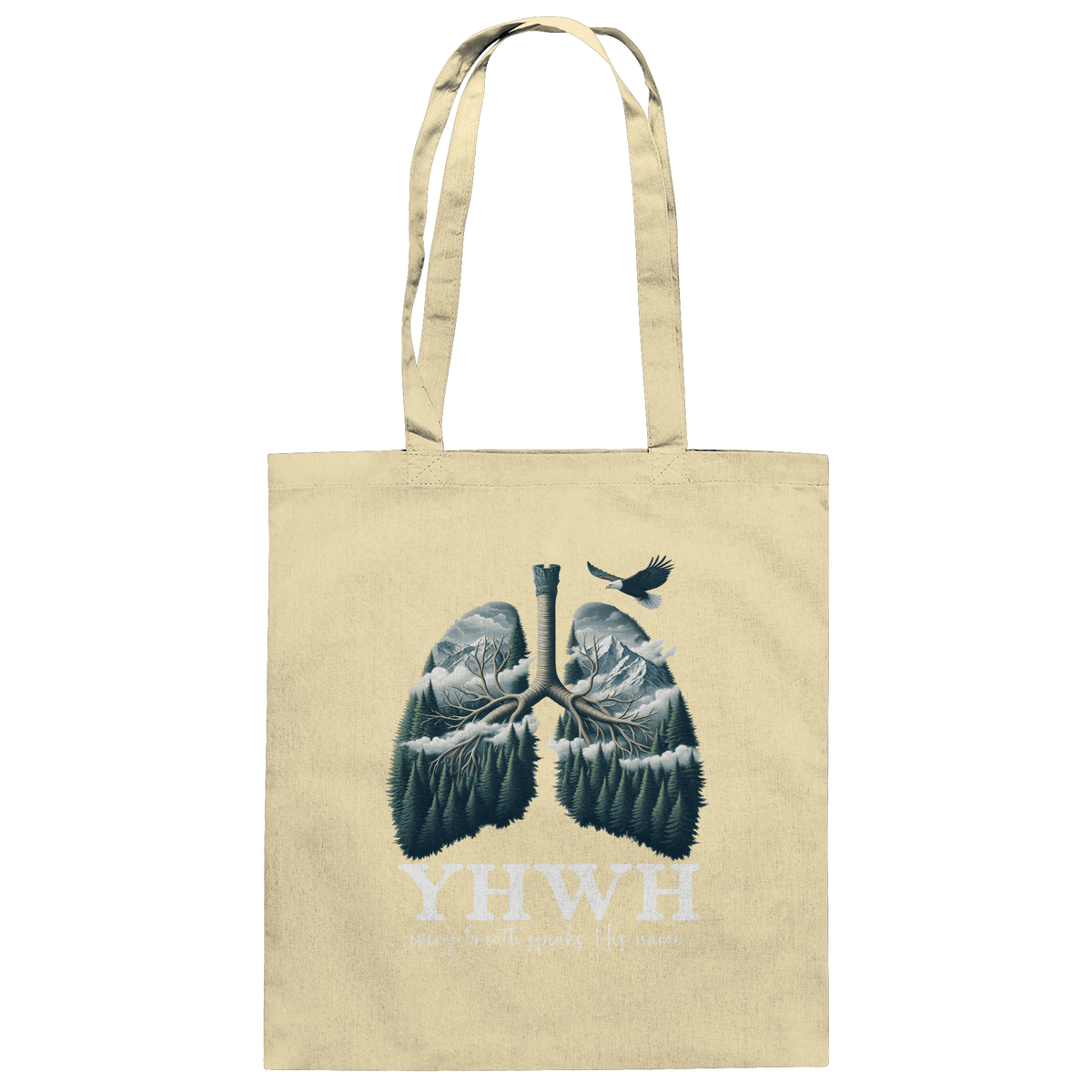 YHWH – Every Breath Speaks His Name | Atem des Lebens | Christliches Design - Baumwolltasche - Taschen - Natural - GfoitMa