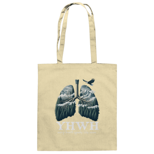 YHWH – Every Breath Speaks His Name | Atem des Lebens | Christliches Design - Baumwolltasche - Taschen - Natural - GfoitMa
