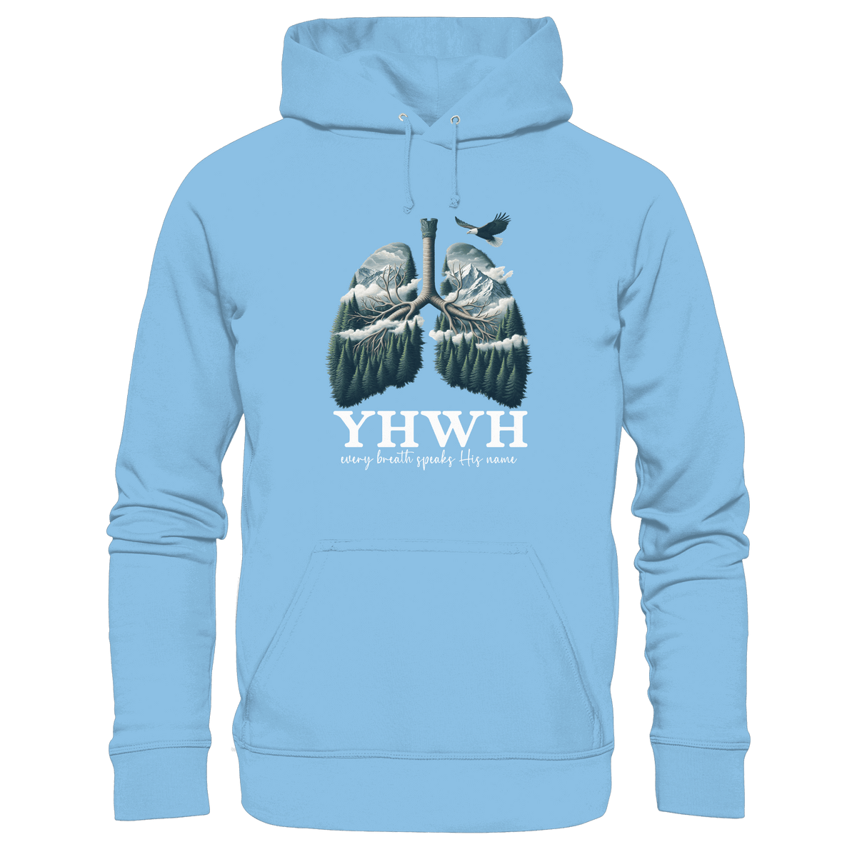 YHWH – Every Breath Speaks His Name | Atem des Lebens | Christliches Design - Kids Premium Hoodie - Kids & Babys - Sky Blue - GfoitMa
