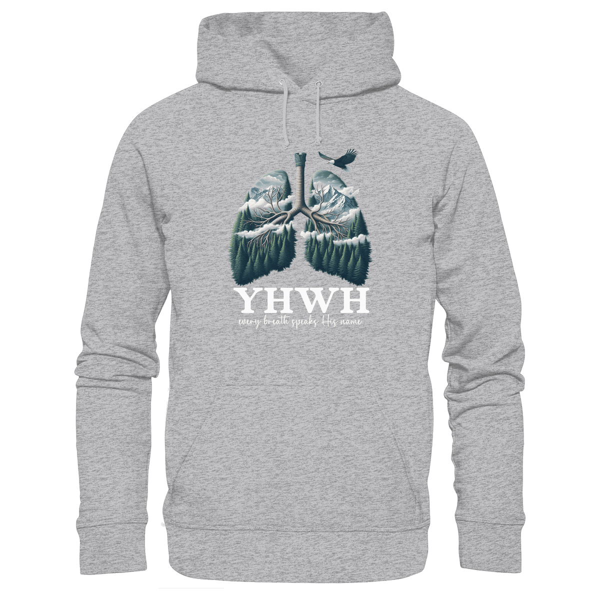 YHWH – Every Breath Speaks His Name | Atem des Lebens | Christliches Design - Kids Premium Hoodie - Kids & Babys - Heather Grey (meliert) - GfoitMa