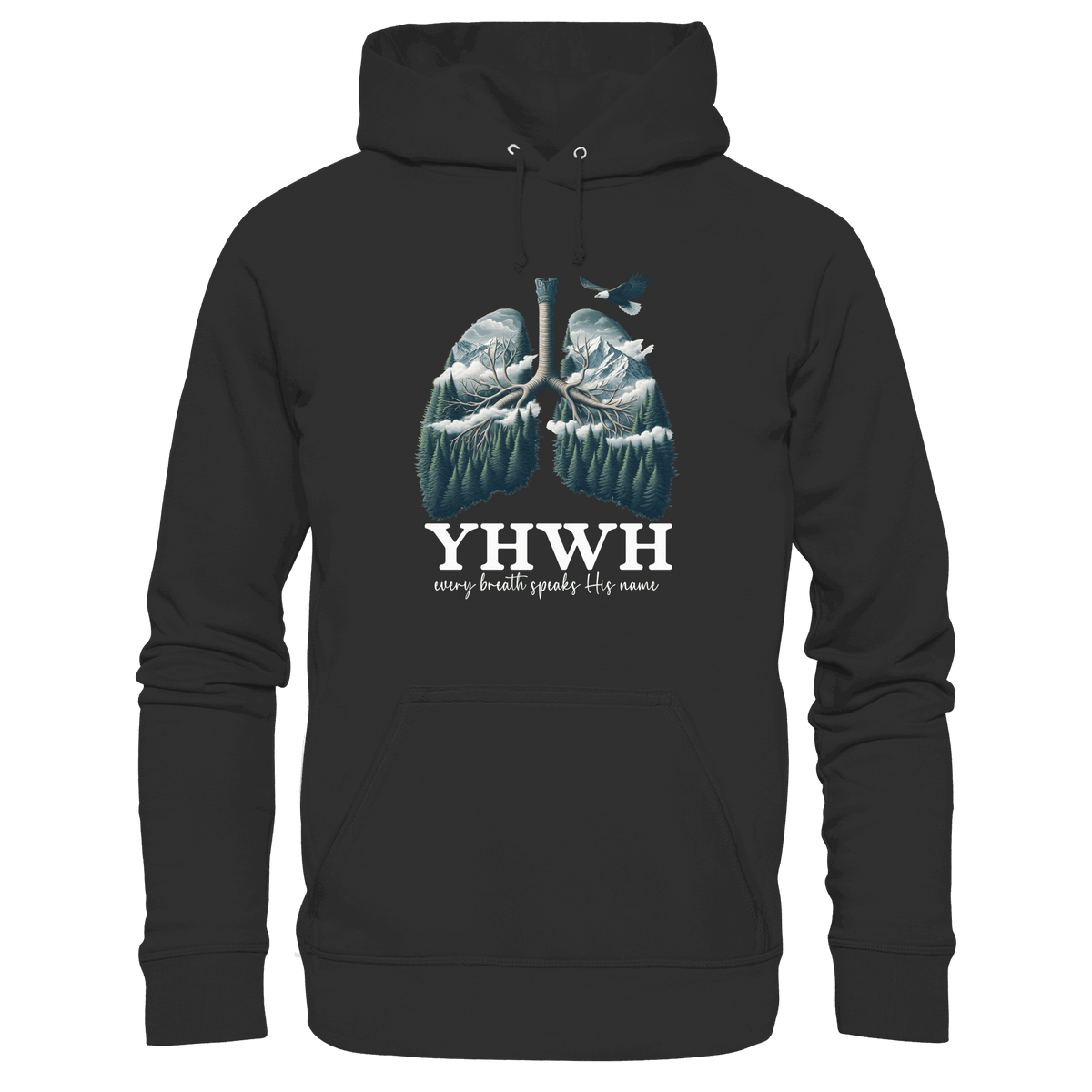 YHWH – Every Breath Speaks His Name | Atem des Lebens | Christliches Design - Kids Premium Hoodie - Kids & Babys - Black - GfoitMa