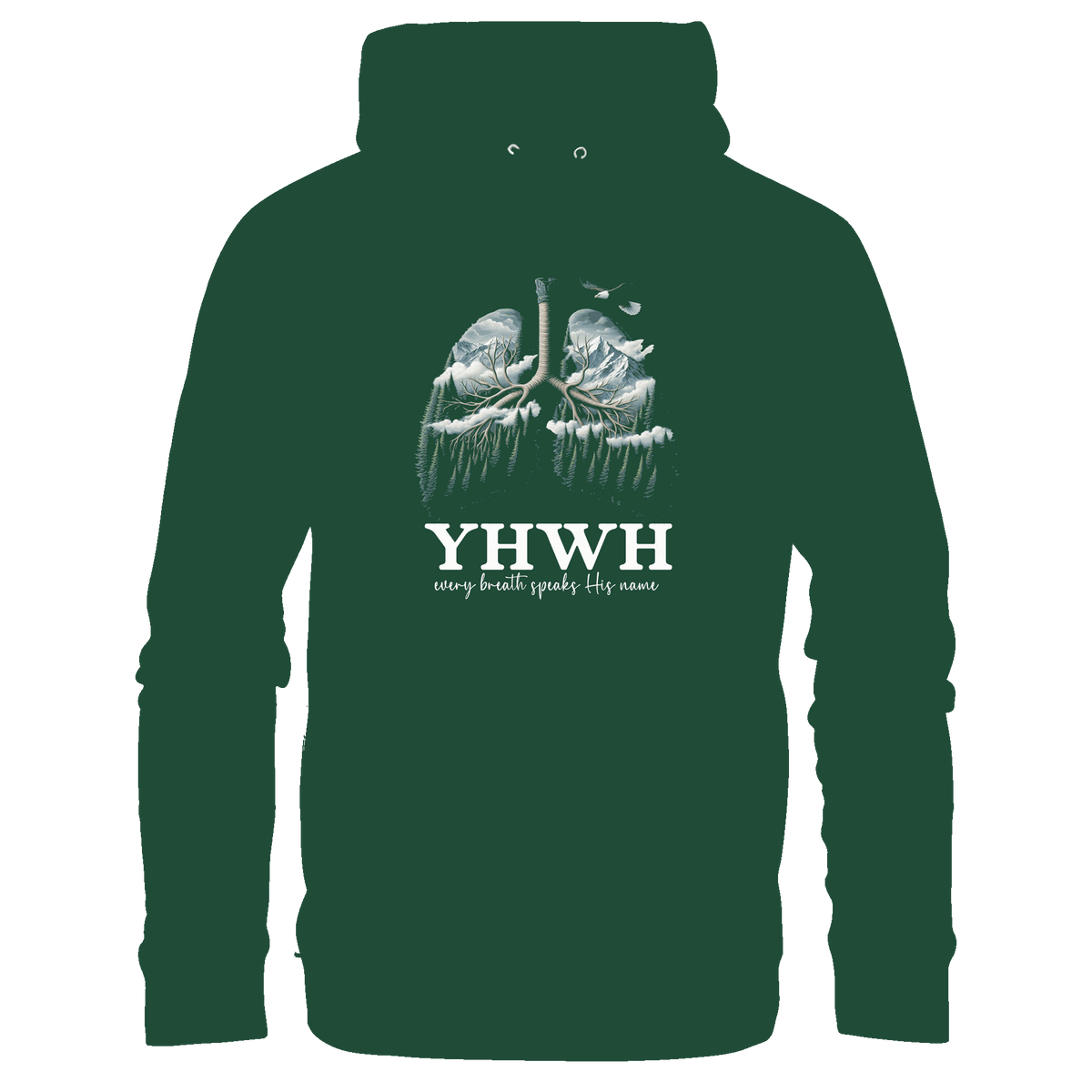 YHWH – Every Breath Speaks His Name | Atem des Lebens | Christliches Design - Kids Premium Hoodie - Kids & Babys - Bottlegreen - GfoitMa