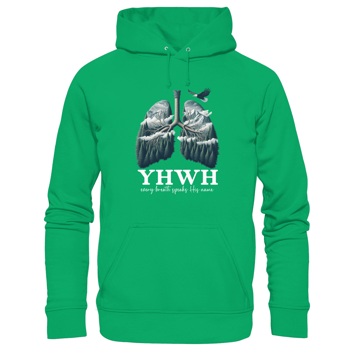 YHWH – Every Breath Speaks His Name | Atem des Lebens | Christliches Design - Kids Premium Hoodie - Kids & Babys - Kelly Green - GfoitMa