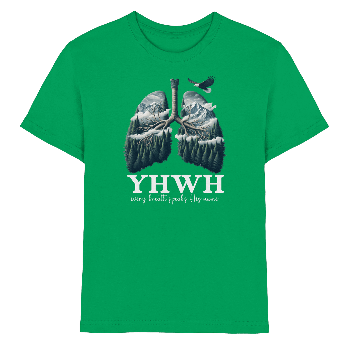 YHWH – Every Breath Speaks His Name | Atem des Lebens | Christliches Design - Kids Premium Shirt - Kids & Babys - Kelly Green - GfoitMa