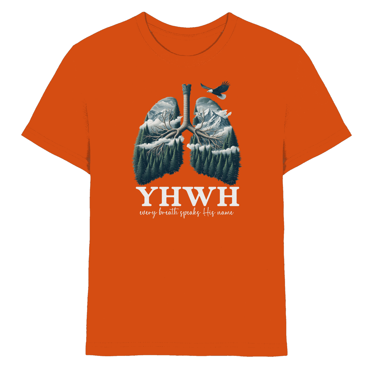 YHWH – Every Breath Speaks His Name | Atem des Lebens | Christliches Design - Kids Premium Shirt - Kids & Babys - Orange - GfoitMa