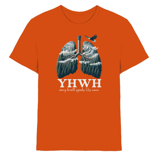 YHWH – Every Breath Speaks His Name | Atem des Lebens | Christliches Design - Kids Premium Shirt - Kids & Babys - Orange - GfoitMa