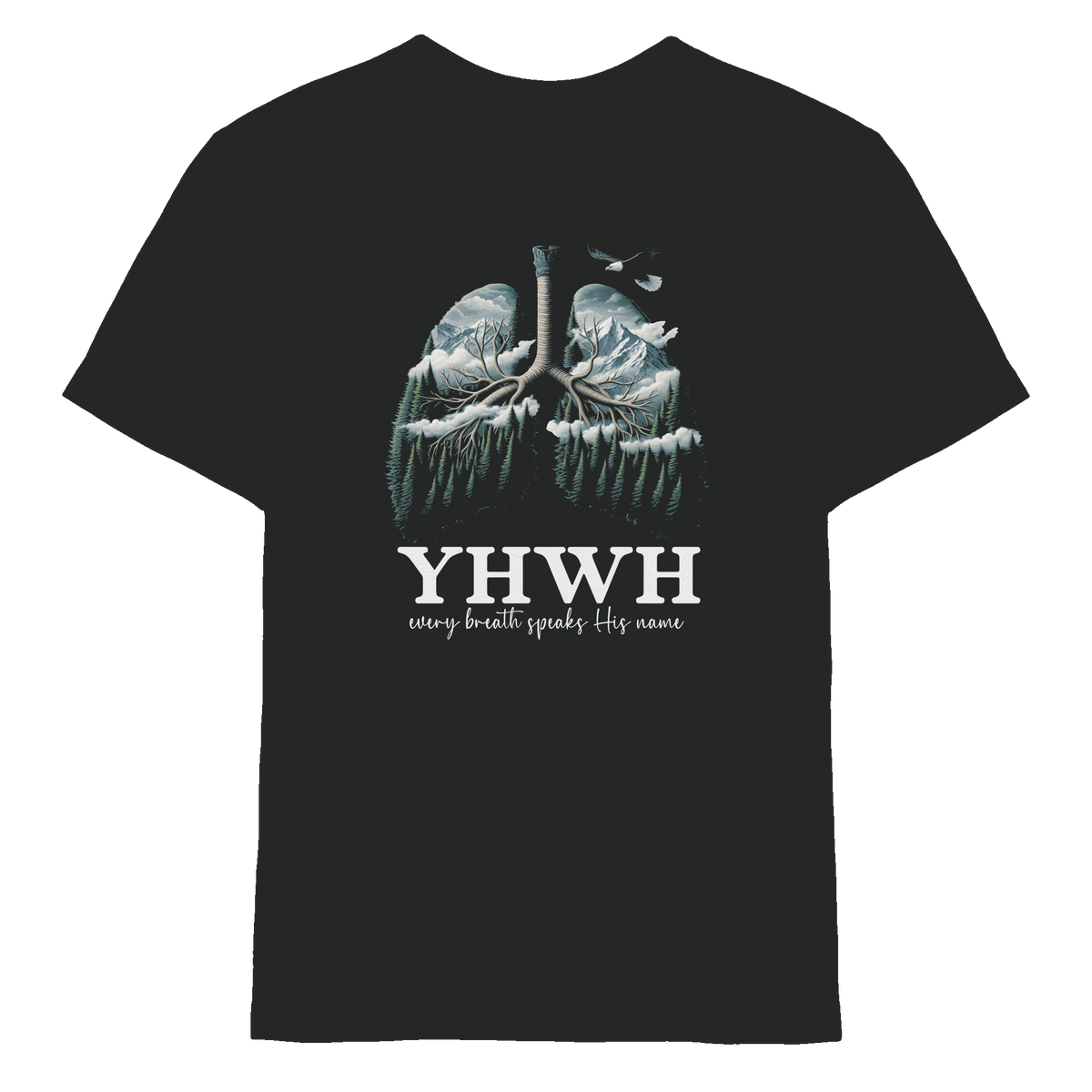 YHWH – Every Breath Speaks His Name | Atem des Lebens | Christliches Design - Kids Premium Shirt - Kids & Babys - Black - GfoitMa