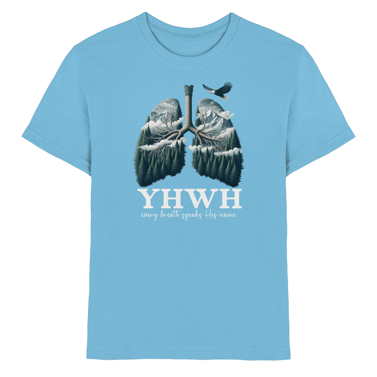 YHWH – Every Breath Speaks His Name | Atem des Lebens | Christliches Design - Kids Premium Shirt - Kids & Babys - Sky Blue - GfoitMa
